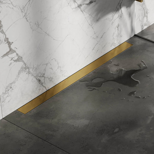 BRAUER Douchegoot met multifunctioneel rooster en flens voor wandmontage 7 x 80 goud geborsteld PVD