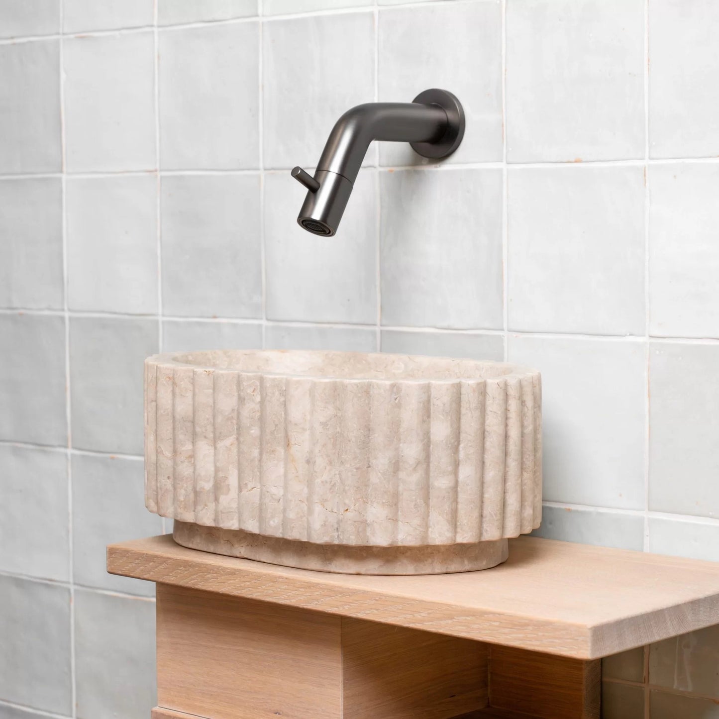 Waskom Loutro Irini Ovaal Mini 30x15x12 cm Marmer