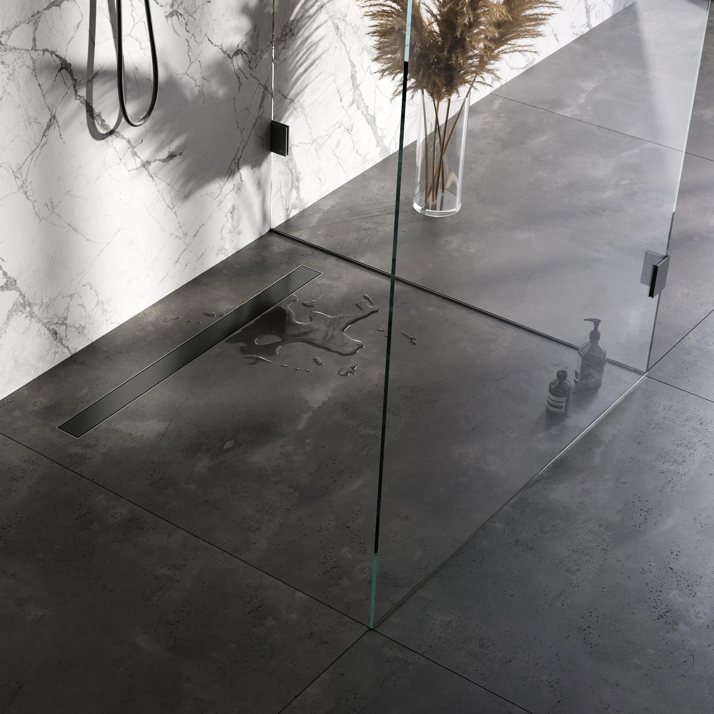 BRAUER Douchegoot met multifunctioneel rooster en flens 7 x 90 gunmetal geborsteld PVD