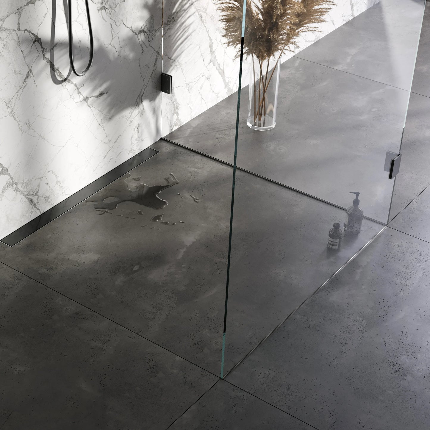 BRAUER Douchegoot met multifunctioneel rooster en flens voor wandmontage 7 x 100 gunmetal geborsteld PVD