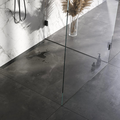 BRAUER Douchegoot met multifunctioneel rooster en flens voor wandmontage 7 x 80 gunmetal geborsteld PVD