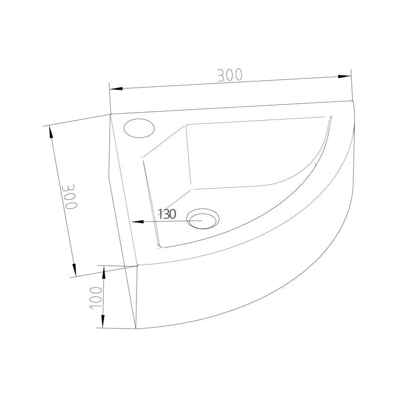 Fonteinset Sanilux Corner Hardsteen met kraan, waste & sifon 30x30x10cm