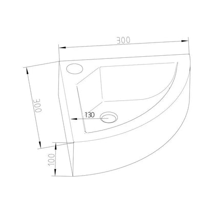 Fonteinset Sanilux Corner Hardsteen met kraan, waste & sifon 30x30x10cm