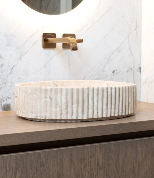 Waskom Loutro Irini Ovaal 50x38x12.5 cm Marmer