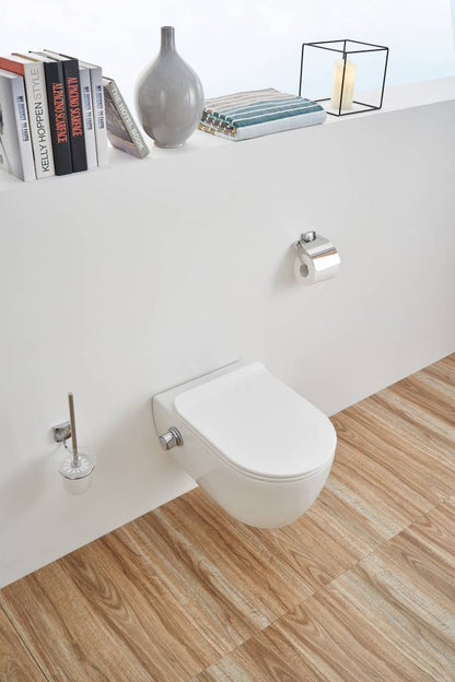 Wandcloset easy flush rimfree standaard met Bidet 36x55x25 cm met slim flatline softclose zitting