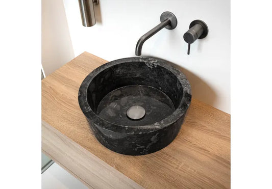 Waskom Loutro Bali B Rond 40x40x15 cm Marmer Black