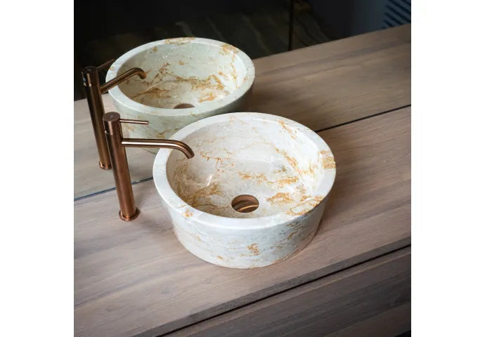 Waskom Loutro Bali S Rond 40x40x15 cm Marmer Sand