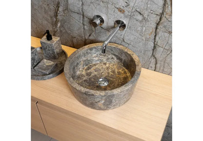 Waskom Loutro Bali T Rond 40x40x15 cm Marmer Taupe