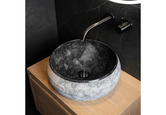 Waskom Loutro Rocky B Rond 40x40x15 cm Black