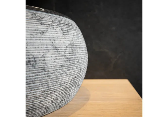 Waskom Loutro Rocky Mini B Rond 20x20x12 cm Marmer Black