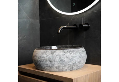 Waskom Loutro Rocky B Rond 40x40x15 cm Black