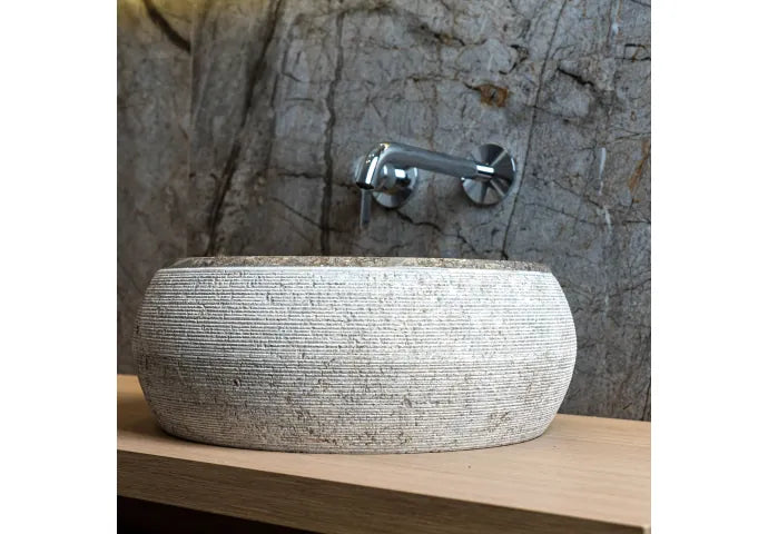 Waskom Loutro Rocky T Rond 40x40x15 cm Marmer Taupe