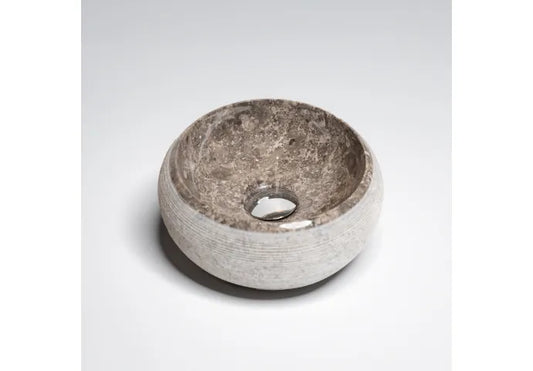 Waskom Loutro Rocky T Rond 40x40x15 cm Marmer Taupe