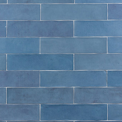 Wandtegel Revoir Paris Atelier Glossy Blue Lumiere 6.2×25 cm (doosinhoud 0.32 m2)2