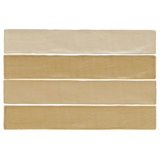 Wandtegel Sottocer SENSE Mustard Beige 6.5×39.5 cm (doosinhoud 1 m2)1