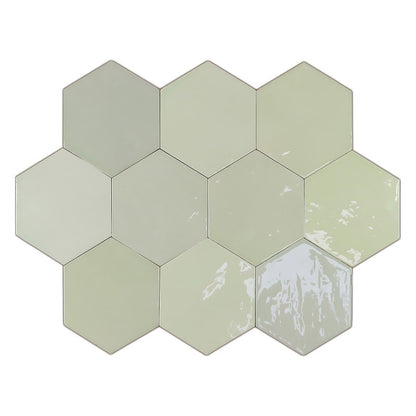 WOW ZELLIGE HEXA MINT Wandtegel 10,8×12,4 cm (doosinhoud 0.382 m2)2