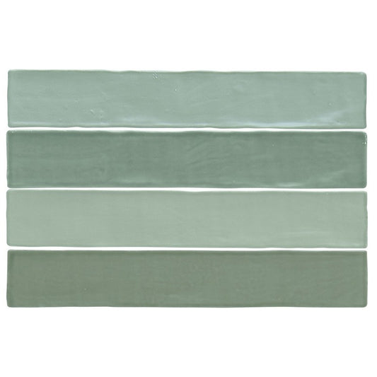 Wandtegel Sottocer SENSE Oxid Groen 6.5×39.5 cm (doosinhoud 1 m2)1