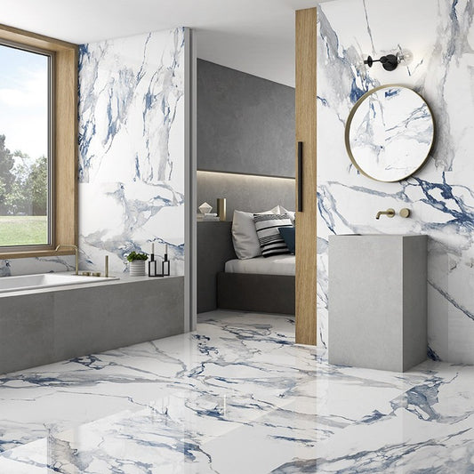 GEO TILES CRASH Vloertegel Blue Glans 120×120 cm (doosinhoud 1.44 m2)2