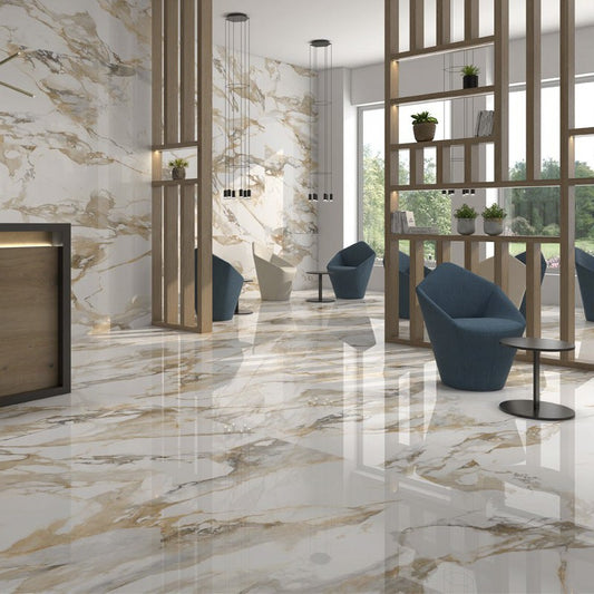 GEO TILES CRASH Vloertegel Beige Glans 120×120 cm (doosinhoud 1.44 m2)2